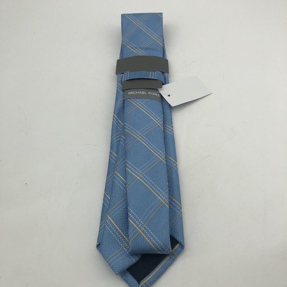 MICHAEL KORS Men's Silk Blend Tie Light Blue Plaid NWT MSRP: $69.50 - Picture 4 of 6